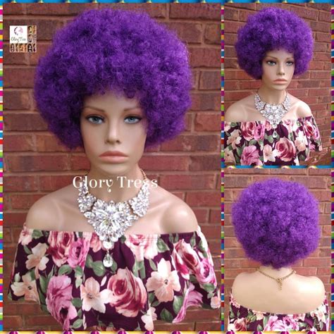 Curly Afro Synthetic Wig Etsy