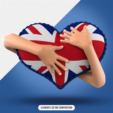 Premium Psd Hands Hugging Heart Shaped Pillow