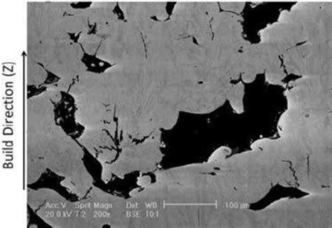 Bse Sem Micrograph Showing Sample With High Void Per Cent 100 W 1500