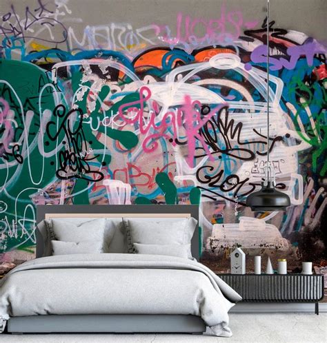 Graffiti Street Art Wallpaper Design Loft Bedroom Wallpaper - Etsy ...