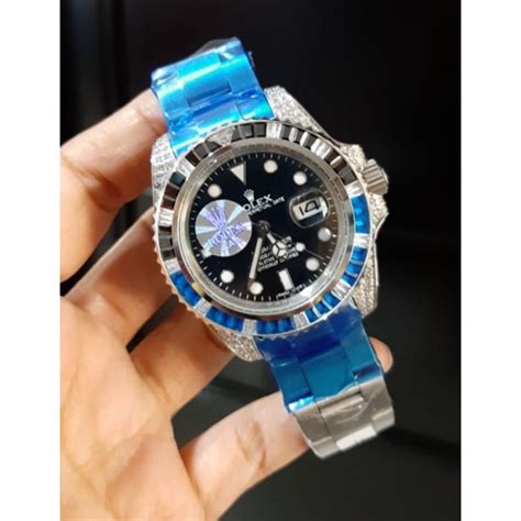 Jual JAM TANGAN PRIA MEWAH ROLEX SUBMARINER DIAMOND RAINBOW SULTHAN