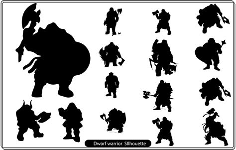 Dwarf Warrior Silhouette Free 18020794 Vector Art At Vecteezy