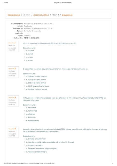 Evaluación S2 Revisión del intento Tiroxina Med uDocz