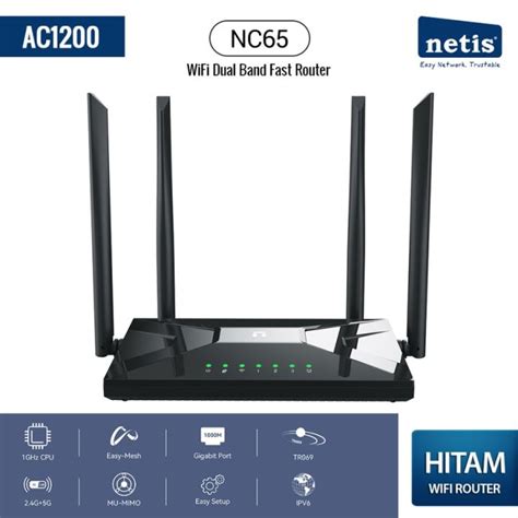 Netis Nc65 Ac1200 Wireless Dual Band Gigabit Router Lazada Indonesia