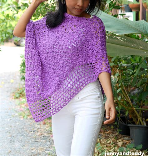 Lacey And Lightweight Summer Crochet Poncho Jenny And Teddy