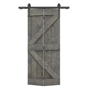 CALHOME 32 In X 84 In K Series Weather Gray Stained DIY Wood Bi Fold