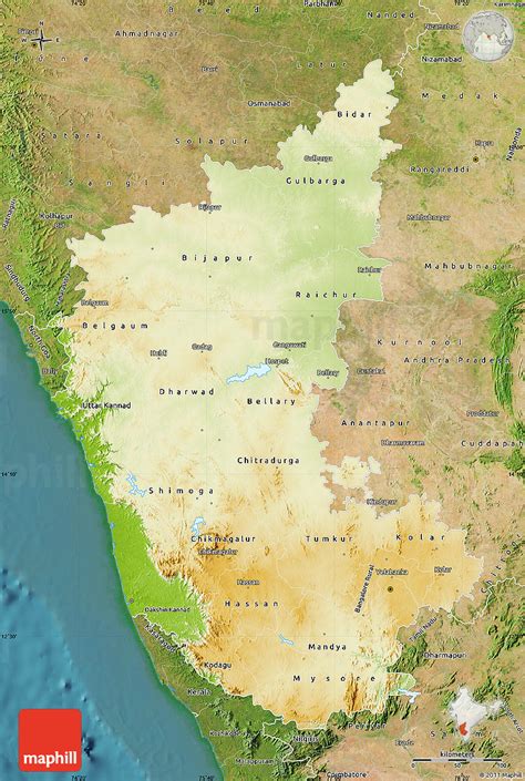 Karnataka Satellite Map 100851 bytes 98 49 kb map dimensions