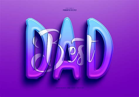 Feliz Dia Dos Pais Edit Vel Efeito De Texto Psd Premium Psd Premium