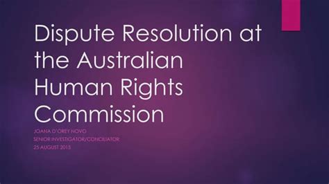 Dr In The Australian Human Rights Commission Ppt