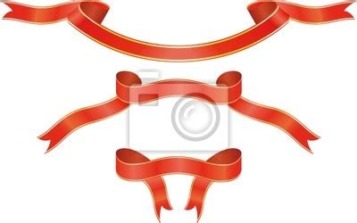 Set Of Red Ribbons Vector Illustration Posters For The Wall Posters