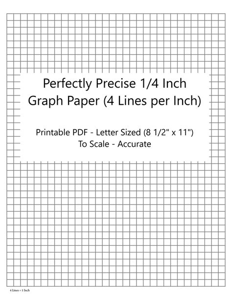 Perfectly Scaled And Precise Printable Graph Paper 4 4 1 4 Inch 4 Lines