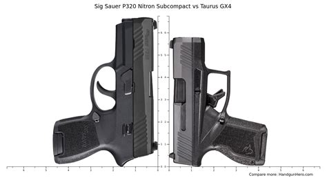 Sig Sauer P320 Nitron Subcompact Vs Taurus Gx4 Size Comparison Handgun Hero