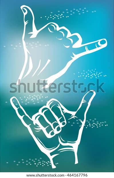 Surfers Shaka Hand Sign Stock Vector Royalty Free 464167796