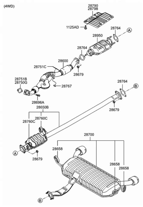 Genuine Hyundai 28650 2D230 Exhaust Pipe Replacement Parts Exhaust