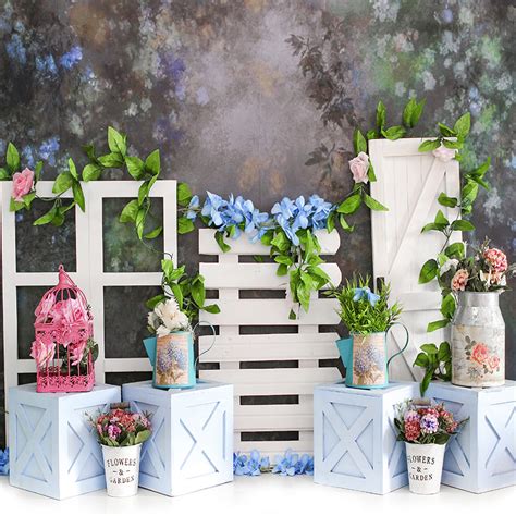 Floral Garden Spring Photography Backdrop UK D1071 – Dbackdropcouk