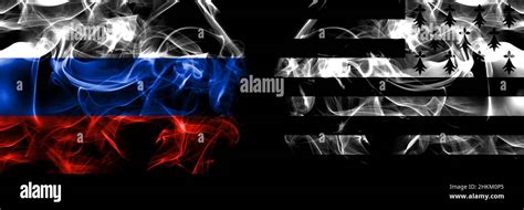 Russia Russian Vs Brittany Bretagne Bretons Flags Smoke Flag Placed