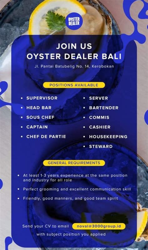 Lowongan Oyster Dealer Bali Lowongan Hotel Bali Loker Hotel Bali