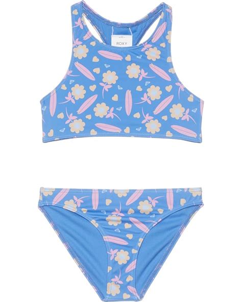 Roxy Kids Lorem Crop Top Swimsuit Set Toddlerlittle Kidsbig Kids