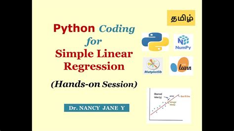 Python Code For Simple Linear Regression In Tamil Machine Learning