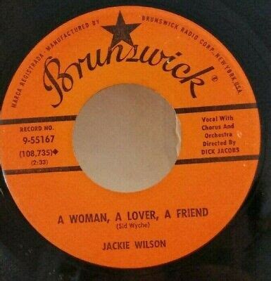 Jackie Wilson A WOMAN A LOVER A FRIEND SOUL 45 55167 PLAYS VG TO