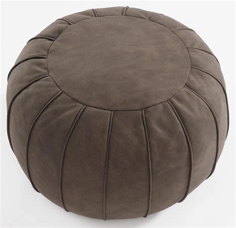 Amazon C Comfortland Unstuffed Faux Leather Ottoman Pouf Round