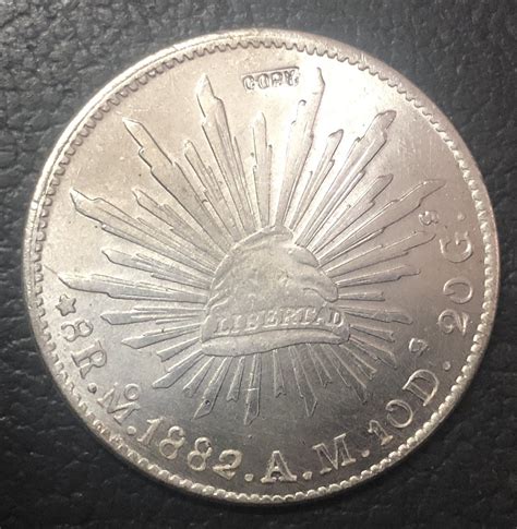 1882 Mexico 8 Reales Silver Plated Copy Coin