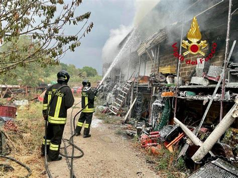 Le Fiamme Avvolgono Un Capannone Agricolo Toscanaindiretta