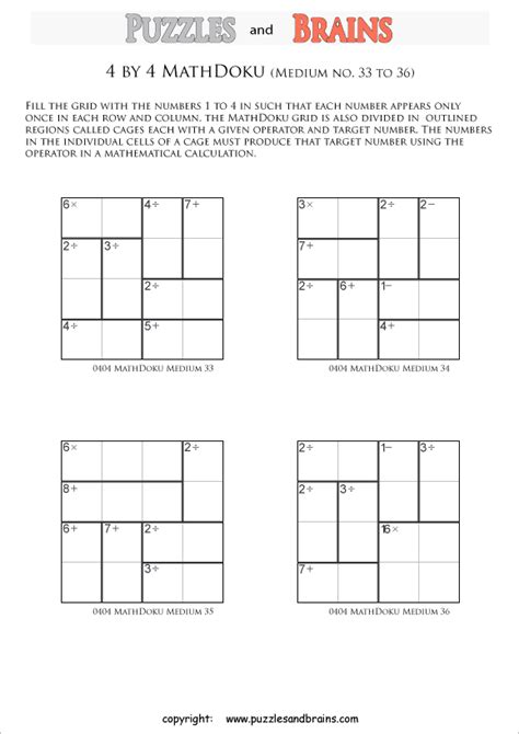 Worksheets Kenken Printable