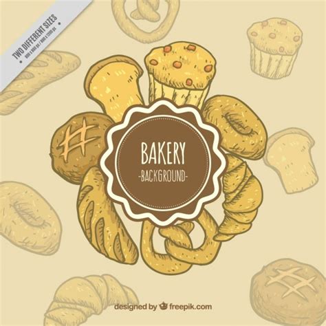 Fondo De Productos De Panadería Dibujados A Mano Vector Gratis