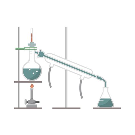 Modelo de destilación simple en laboratorio de química 2399309 Vector