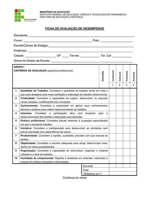 Formulario De Avaliacao De Desempenho Avaliacao De Desempenho Modelo Images