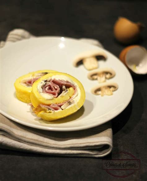 Omelette Roul E Fromage Frais Jambon Et Champignons Recette Ptitchef