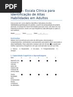 Altas Habilidades Cid-11 - Escala de Altas Habilidades em Adultos | PDF | Superdotados | Aprendizado
