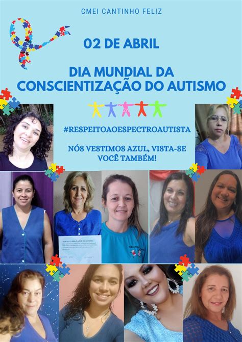 Mês do Autismo Escolas Municipais e CMEIS vestem azul em campanha ao