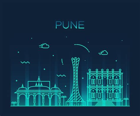 Premium Vector Pune Skyline Detailed Silhouette Trendy Vector