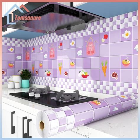 Jual Wallpaper Stiker Dinding Dapur Anti Minyak Air Tahan Panas