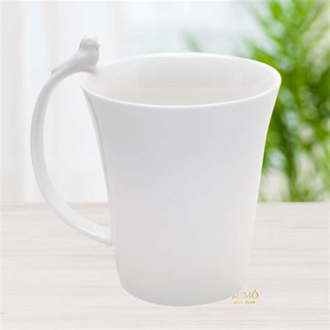 CANECA PORCELANA BIRDS BRANCO 350ml