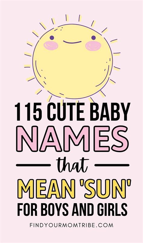 125 Cute Baby Names That Mean Sun For Boys And Girls Names That Mean