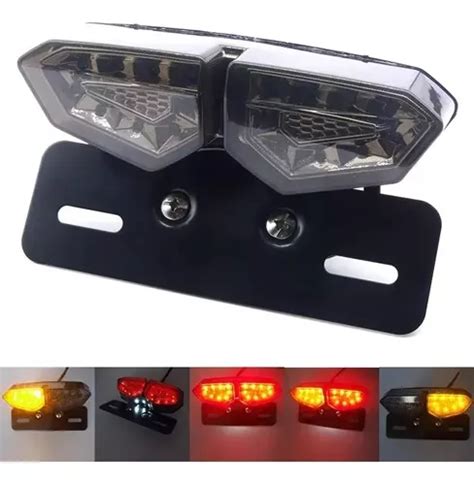 Led Stop Direcciobales Porta Placa Motocicleta Universal Meses Sin