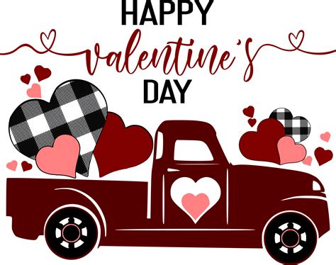 Free Valentines Day Images Download Buffalo Plaid Love Truck {png Files}