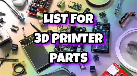 3D PRINTER PARTS LIST - Pranav's Lab