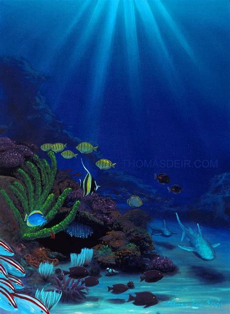 Octopus Reef And Tropical Fish Painting Hawaii Painting Sea Life