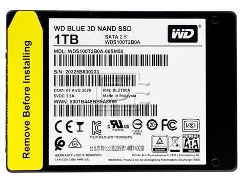 Western Digital WD Blue WDS100T2B0A 1TB 2.5" 6Gbps TLC Consumer SATA SSD