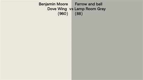 Benjamin Moore Dove Wing 960 Vs Farrow And Ball Lamp Room Gray 88 Side By Side Comparison