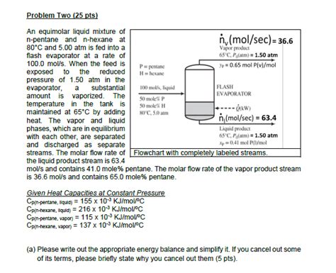 Solved Problem Two 25 Pts An Equimolar Liquid Mixture Of