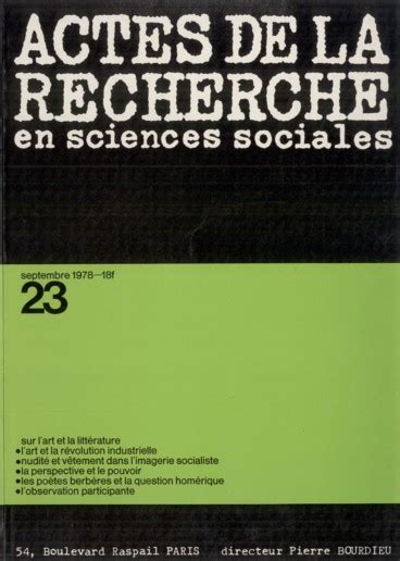 Actes De La Recherche En Sciences Sociales Vol Septembre