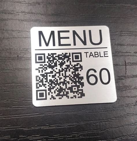 Mm Square Qr Code Custom Laser Engraved Tag Table Tags Disc