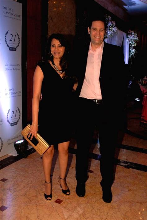 Actor Diana Hayden along with her husband Collin Dick during the launch of Dr Jamuna Pai's book ...