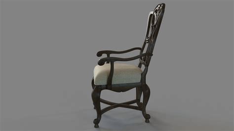 Dining Room Rhapsody Wood Back Arm Chair 3d Model Cgtrader