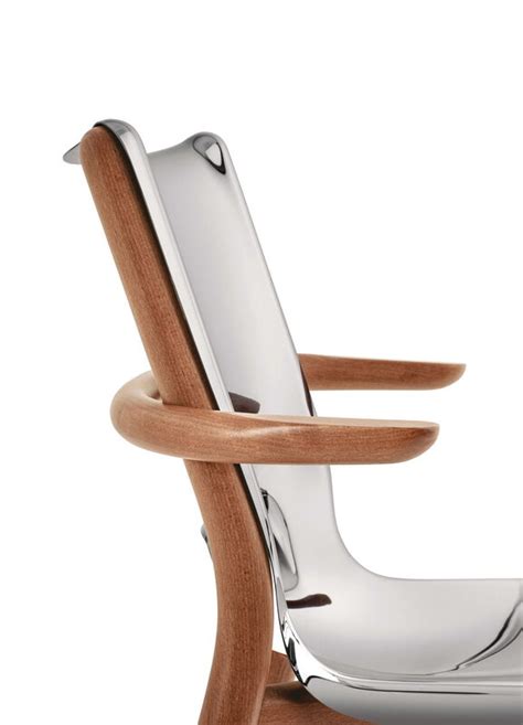 Alessi Poêle Arm Chair Brown Beech Mirror Polished Steel Finnish